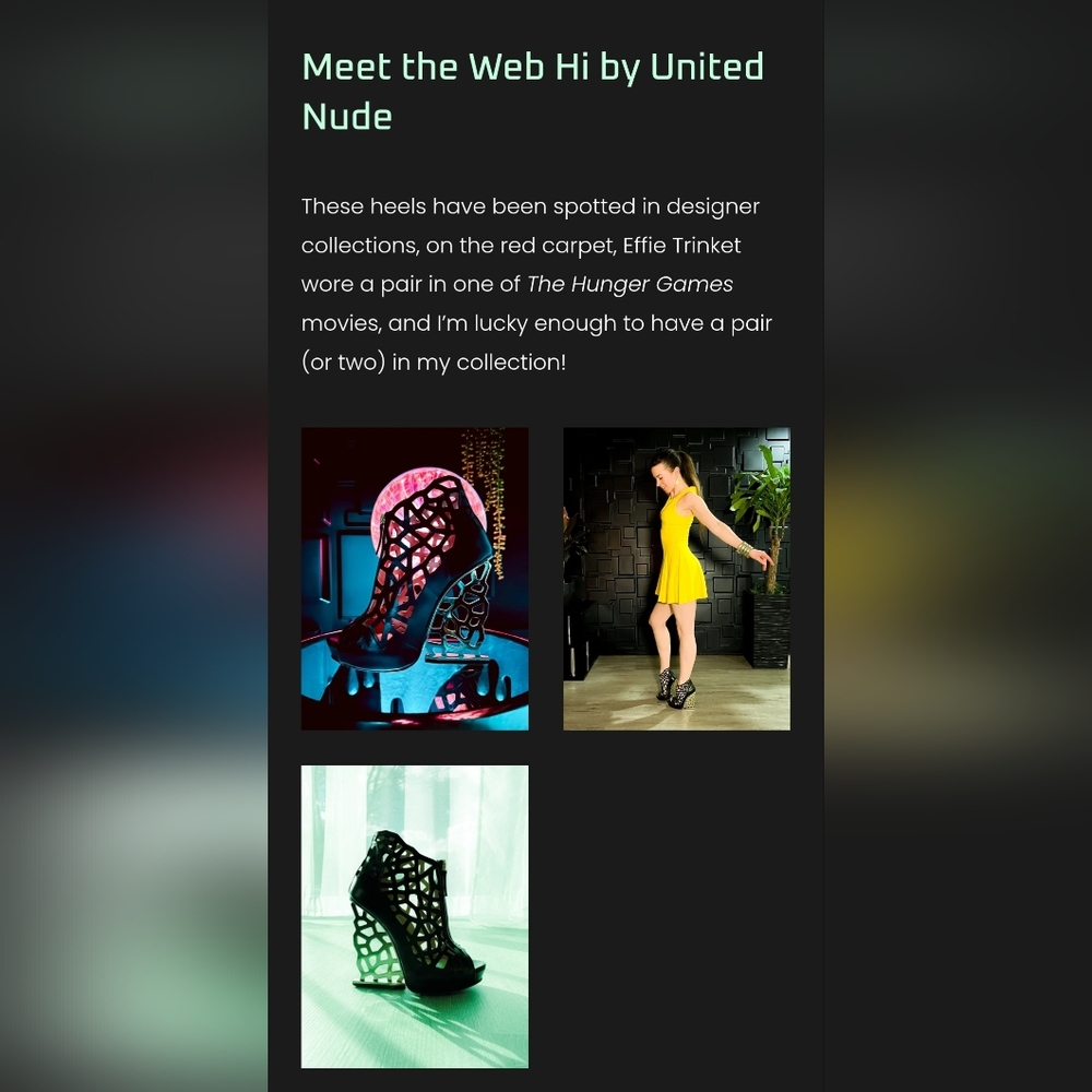 As Seen On Red Carpet, Black Web Hi Women's Heels By UNITED NUDE - Picture 7 of 8